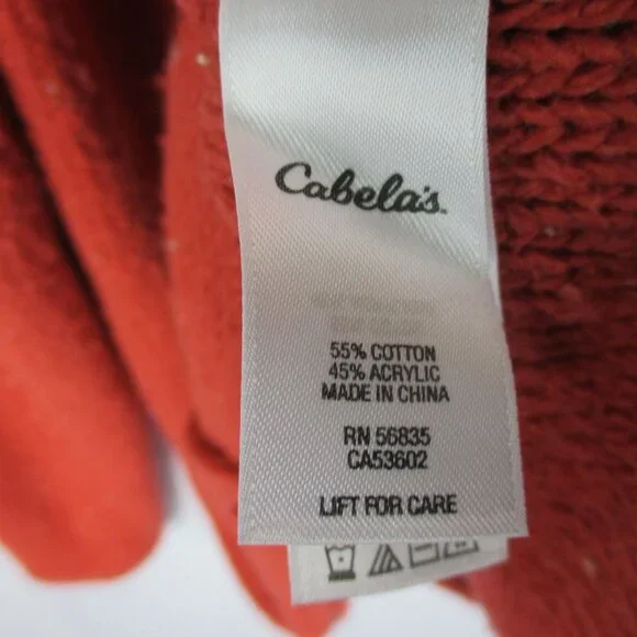 Cabela's Speckled V Neck Button Down Cardigan Sweater Cotton Blend XL Cottage - Picture 6 of 7